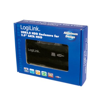Caja externa de 2,5"  USB 2.0 para Disco Duro Serial ATA de Aluminio