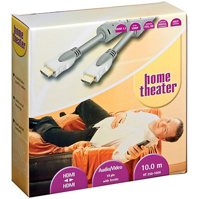 HT CABLE HDMI 3D + ETHERNET CONECTORES TIPO A MACHO / MACHO  de 10 Mts.