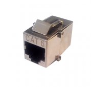 Adaptador en linea para panel RJ45 Cat-6 Apantallado.