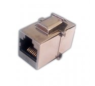 Adaptador en linea para panel RJ45 Cat-6 Apantallado.